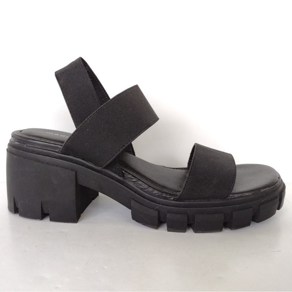 Madden Girl Women's Black Chunky Heel Sandals 10 - Picture 1 of 6